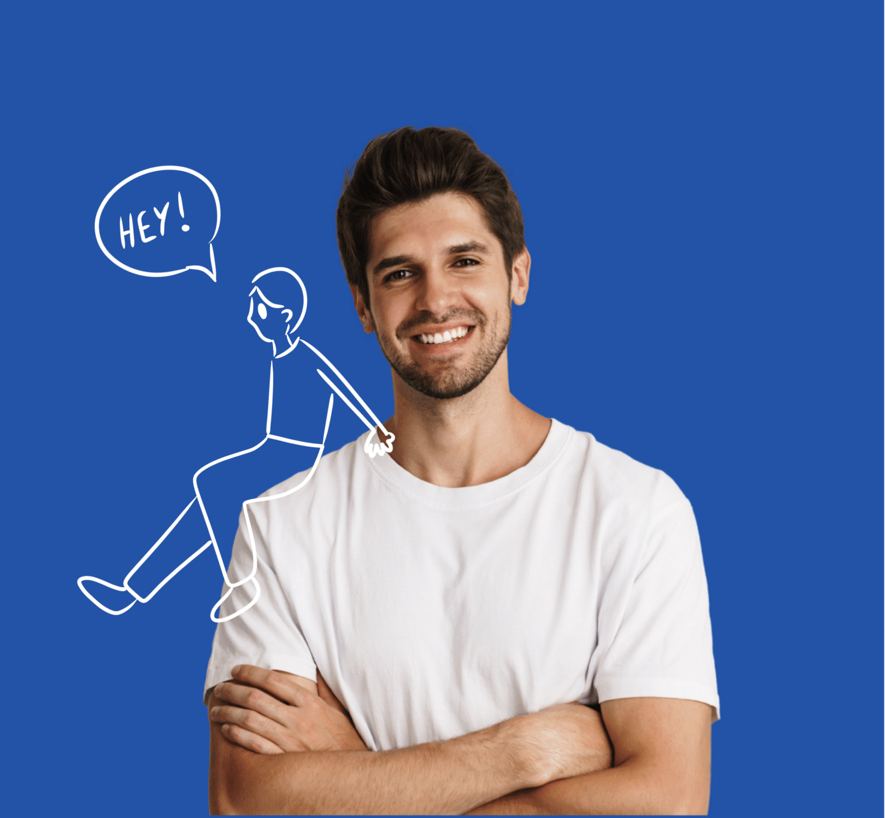 Portraits souriants avec illustrations